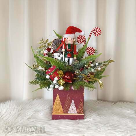 dekoracja na boże narodzenie z elfem stroik świąteczny led, elfy, stroiki