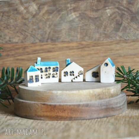 5 x domki ceramiczne miniaturki, domek