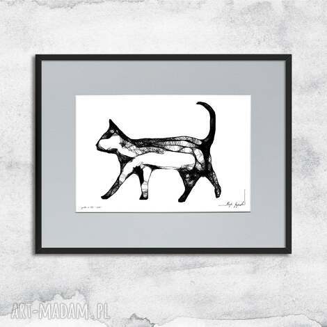 autorka grafika / plakat z kotem nr 65, dekoracja do gabinetu