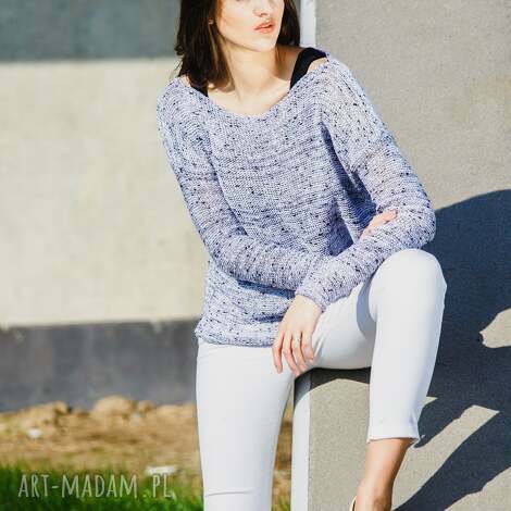 basic bluzka z dzianiny, casualowy sweter, sweter oversize unikatowy