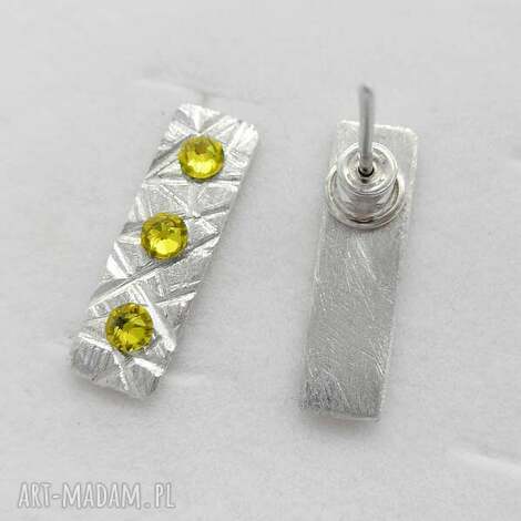 Kolczyki OKRĄG - Swarovski Elements na sztyftach z matowego srebra