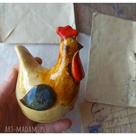Kogut beżowy z ceramiki handmade do kuchni - Wylegarnia Pomysłów