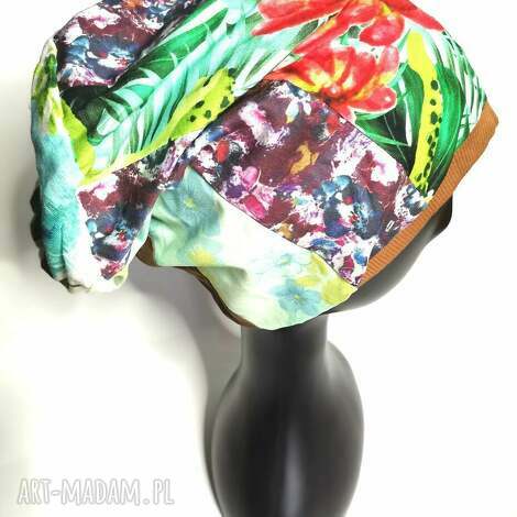 czapka energetyczna patchworkowa bardzo miła, rozmiar uniwersalny, dobra na codzienne