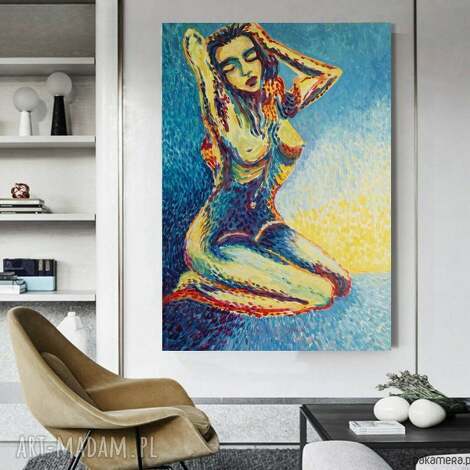 Obraz do salonu - akt naga kobieta, olej na płótnie 100x70 cm (edycja limitowana)
