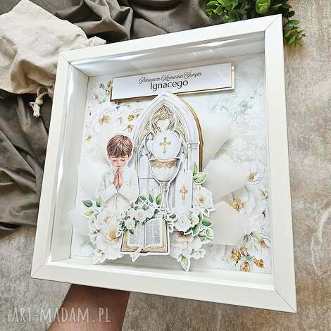 scrapbooking kartki ramka 3d z okazji pierwszej komunii świętej pierwsza komunia