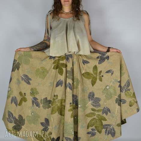 barwiona roślinami dzika spódnica cisza poranka, z pełnego koła, eco