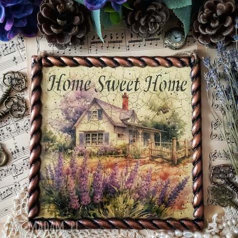 Dekoracyjny obrazek decoupage Lawenda 20x20 cm - Prowansalski shabby chic vintage