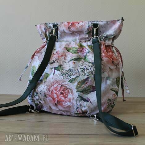 plecak torba sakiewka - róże worek kwiaty, prezent, wakacje