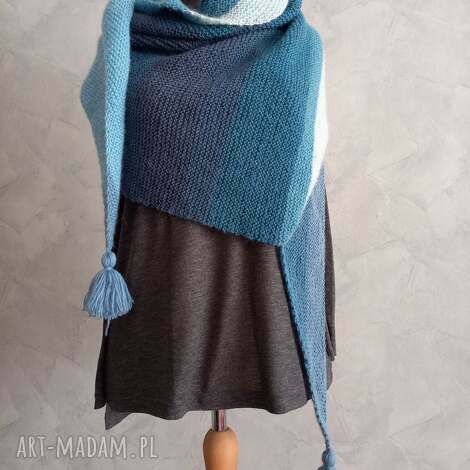 tricotterka chusta strzałka ręcznie robiona na drutach pomysły