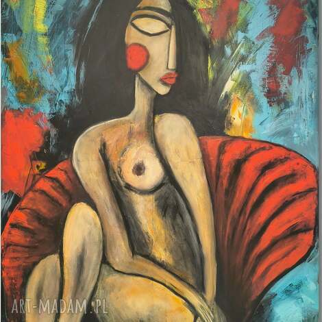 Obraz akrylowy 150x100 - Czerwony azyl (akt) - art-Madam.pl