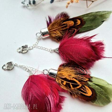 klipsy kolorowe energetyczne pióra duże lekkie wykonane w pojedynczym