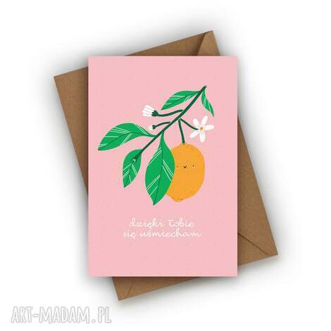 kartka walentynkowa - dzięki tobie się uśmiecham dla przyjaciela