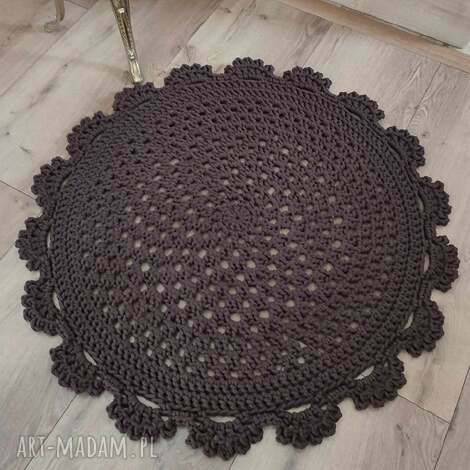 Dywan szydełkowy ze sznurka 85 cm - okrągły boho do kuchni i łazienki