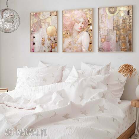 zestaw plakatów - tryptyk z kobietą 40x50 cm set54 plakaty na ścianę