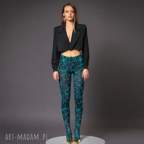 legginstopy - deep tropic, oryginalne, w panterkę, elastyczne, wygodne