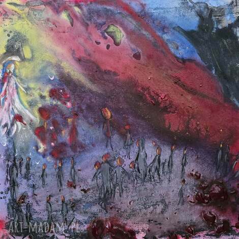 Wolyn Ptaszarnia ręcznie malowany obraz akrylowy 50x50 cm