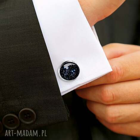 spinki do koszuli galaxy, spinki na prezent, pan młody, pana młodego