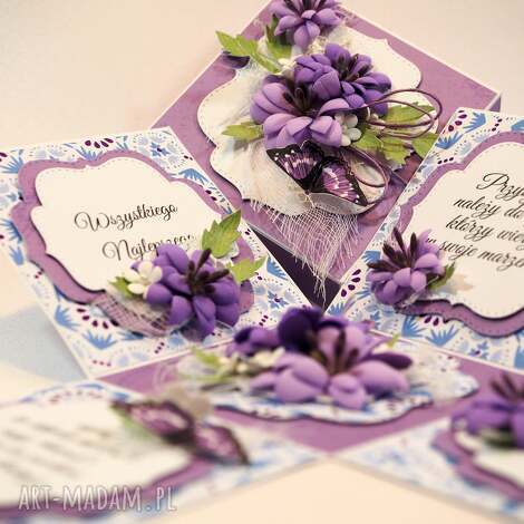 Box z niespodzianką - exploding box scrapbooking z kompozycją 3D