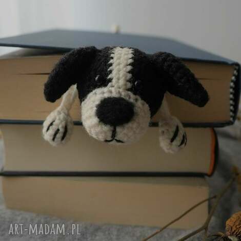 zakładka do książki czarno-biały piesek dla czytelnika psiary