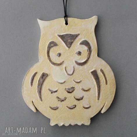 sówka - zawieszka ceramiczna, prezent, pokój, dekoracja, święta, urodziny
