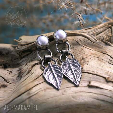 Kolczyki Pearly Mist - srebrne 925/999 z naturalną perłą 10 mm