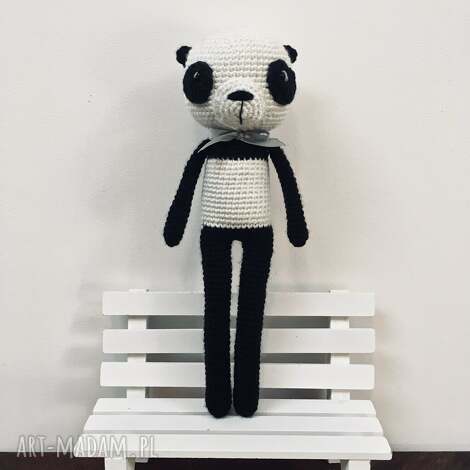 Miś Panda maskotka przytulanka szydełkowa - handmade 23,5 cm (OEKO-TEX)