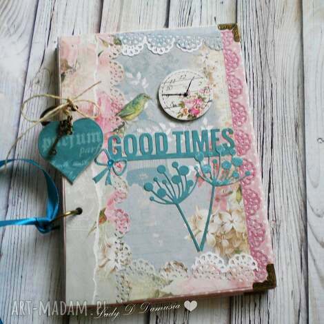 stylowy notes good times, pamiętnik, życzenia, urodziny, prezent, kwiaty