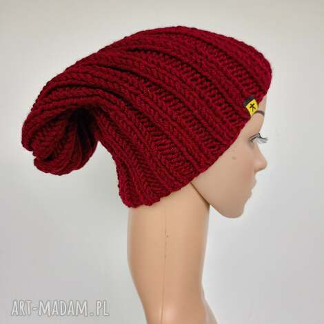 bordowa czapka ściągaczowa, ściągaczowa czapka, uniwersalna