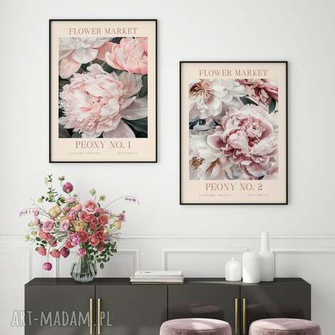 Zestaw plakatów Piwonie Flower Market 2x50x70 cm