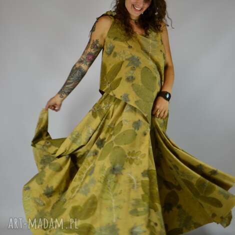 barwiona roślinami dzika spódnica niosąca ukojenie z pełnego koła eco