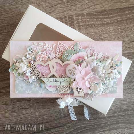 koperta ślubna elegancka kartka, kartka z życzeniami prezent