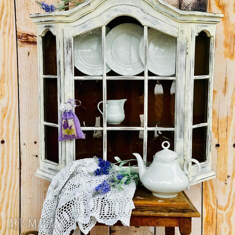 meble wisząca witryna shabby chic, styl prowansalski, oszklona
