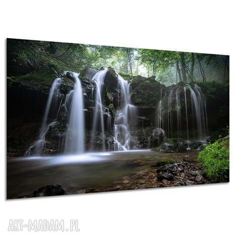 Obraz nad kanapę Wodospad w lesie 120x80 cm - pejzaż
