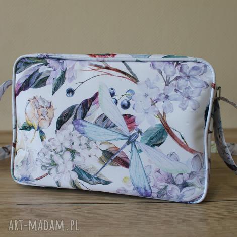 Single Bag - ważka na ramię - ręcznie robiona elegancka torebka z bzem i ważką