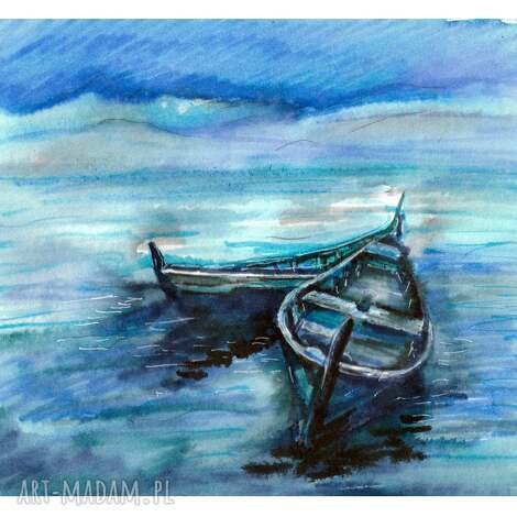 Dreams - Boat - akwarela autorska A4, oryginalny obraz ręcznie malowany