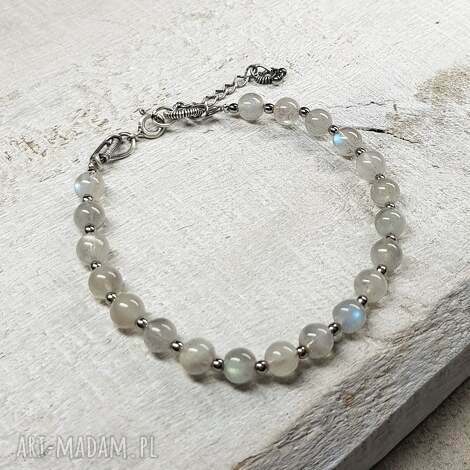 Bransoletka z labradorytem i hematytem - wire wrapping ze srebra