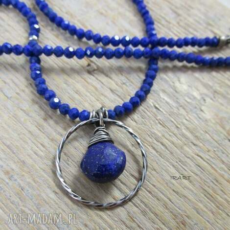 kropla lapis lazuli w naszyjniku - 399 srebro