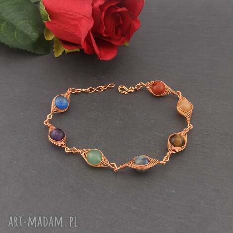 Bransoletka Miedziana 7 Czakr - Kamienie Naturalne dla Kobiety (Handmade)