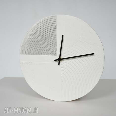 zegar strukturalny - szarość 30 cm, boho, loftowy