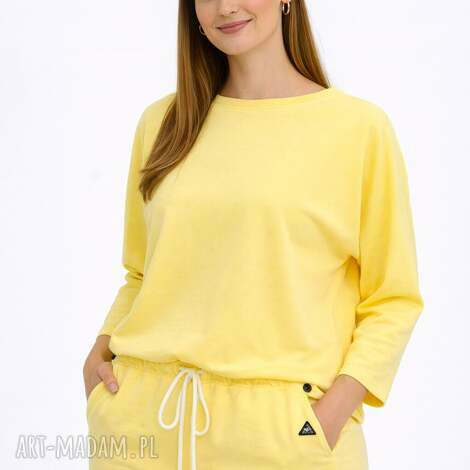 bluza - verona żółty bluzka damska, bawełniana, bluzka, wiazana