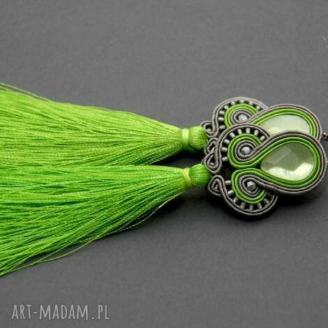 Klipsy sutasz z kocim okiem - eleganckie sznurek handmade