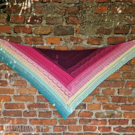 chusta ombre cancer, szydełko, znak zodiaku, rak