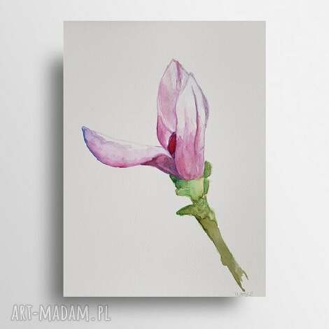 magnolia iv - akwarela formatu A4 kwiaty