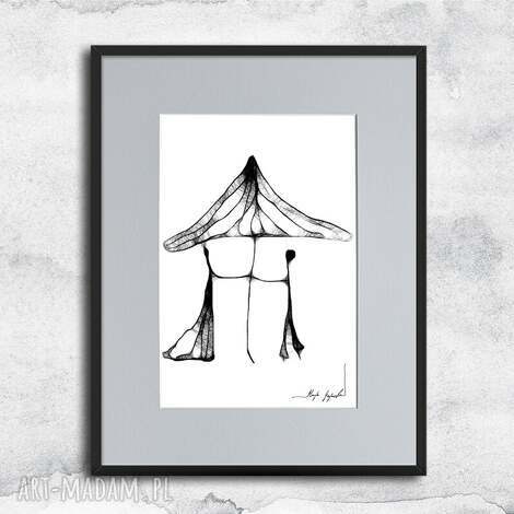 Grafika z ramą nr 96 czarno-biała 41x31 cm na prezent - Maja Gajewska
