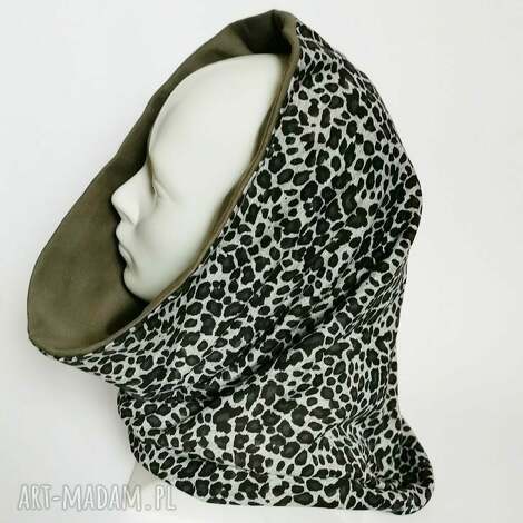 komin tuba pantera na podszewce z dzianiny wciągany przez głowę, bardzo miły