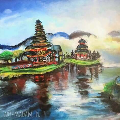 Bali Indonezja - obraz akrylowy pejzaż przyrody ręcznie malowany 50x40 cm