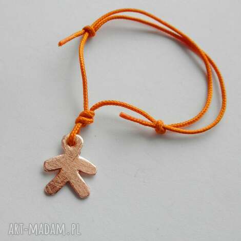 Słodki Pamperek - bransoletka handmade z miedzi zmatowionej i sznurka