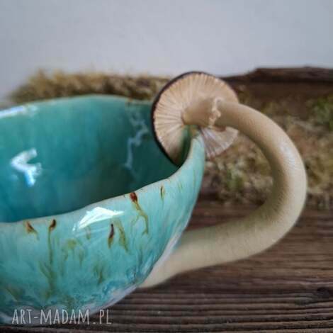 kubek ceramiczny - grzybek z grzybem, prezent grzybiarza