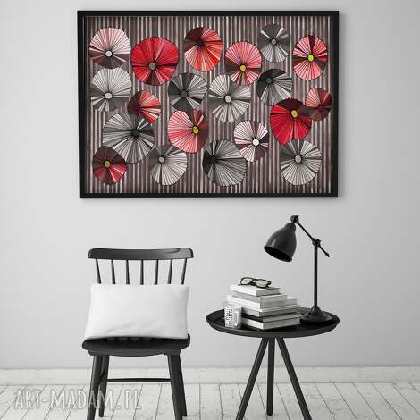 Maki 50x70 cm - autorska grafika kwiaty na ścianę, art-Madam.pl