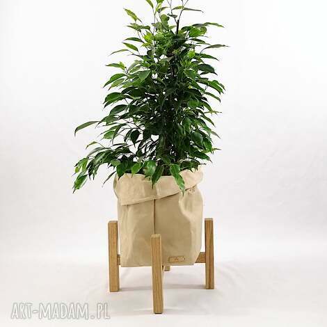 Kwietnik stojak na kwiaty dąb natural - do donic max 25 cm (h20) | Handmade